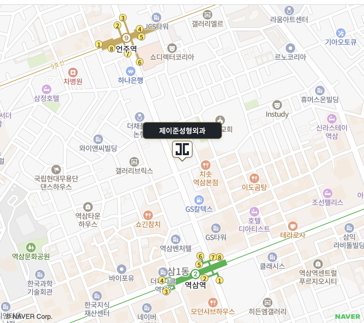 네이버 지도 · 제이준성형외과, 논현로 530