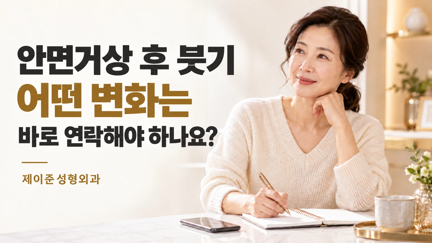 안면거상 후 붓기, 어떤 변화는 바로 연락해야 하나요? 칼럼 표지
