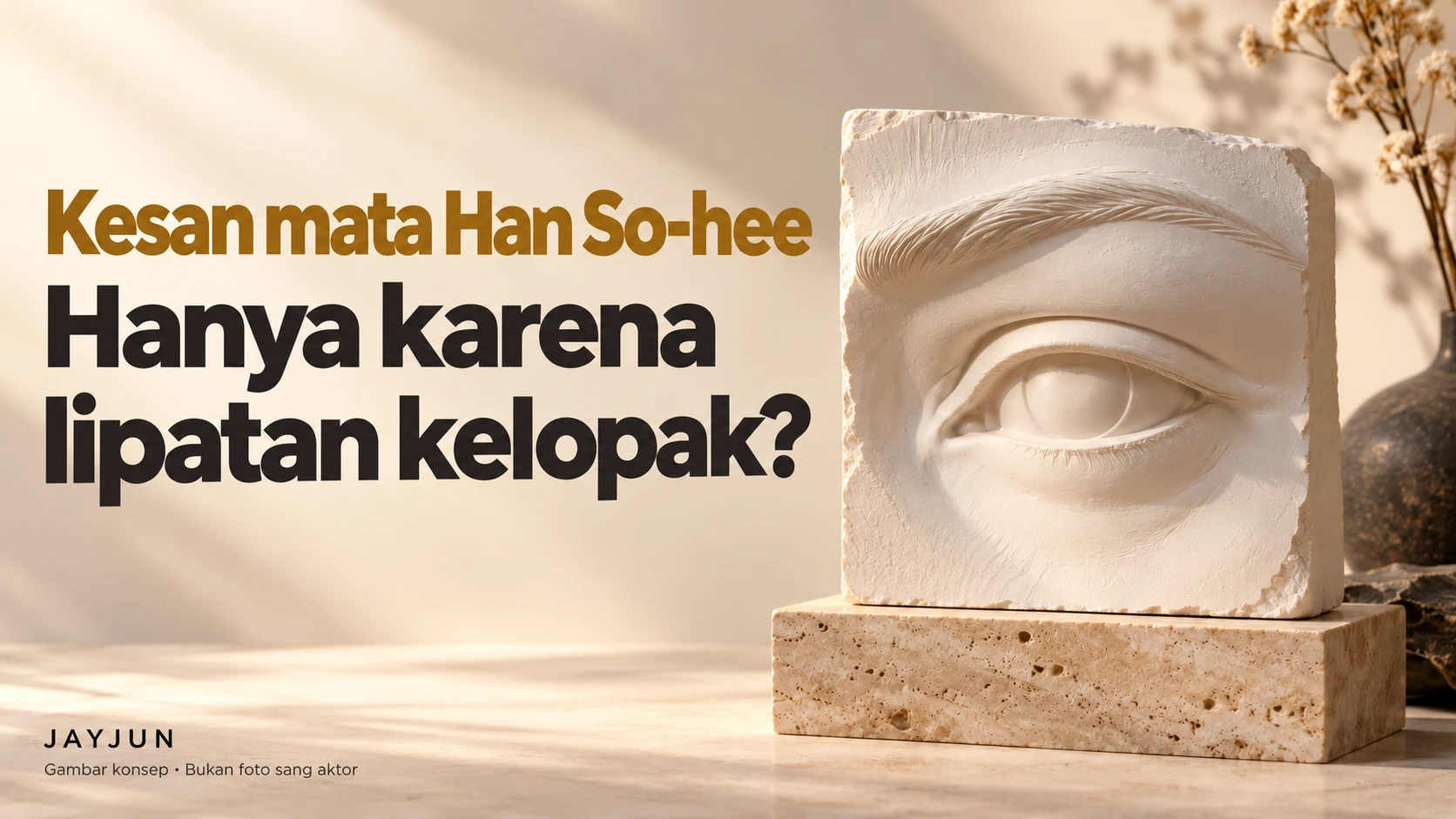 Judul konsultasi referensi mata dengan patung gipsum mata yang tidak terkait sang aktor