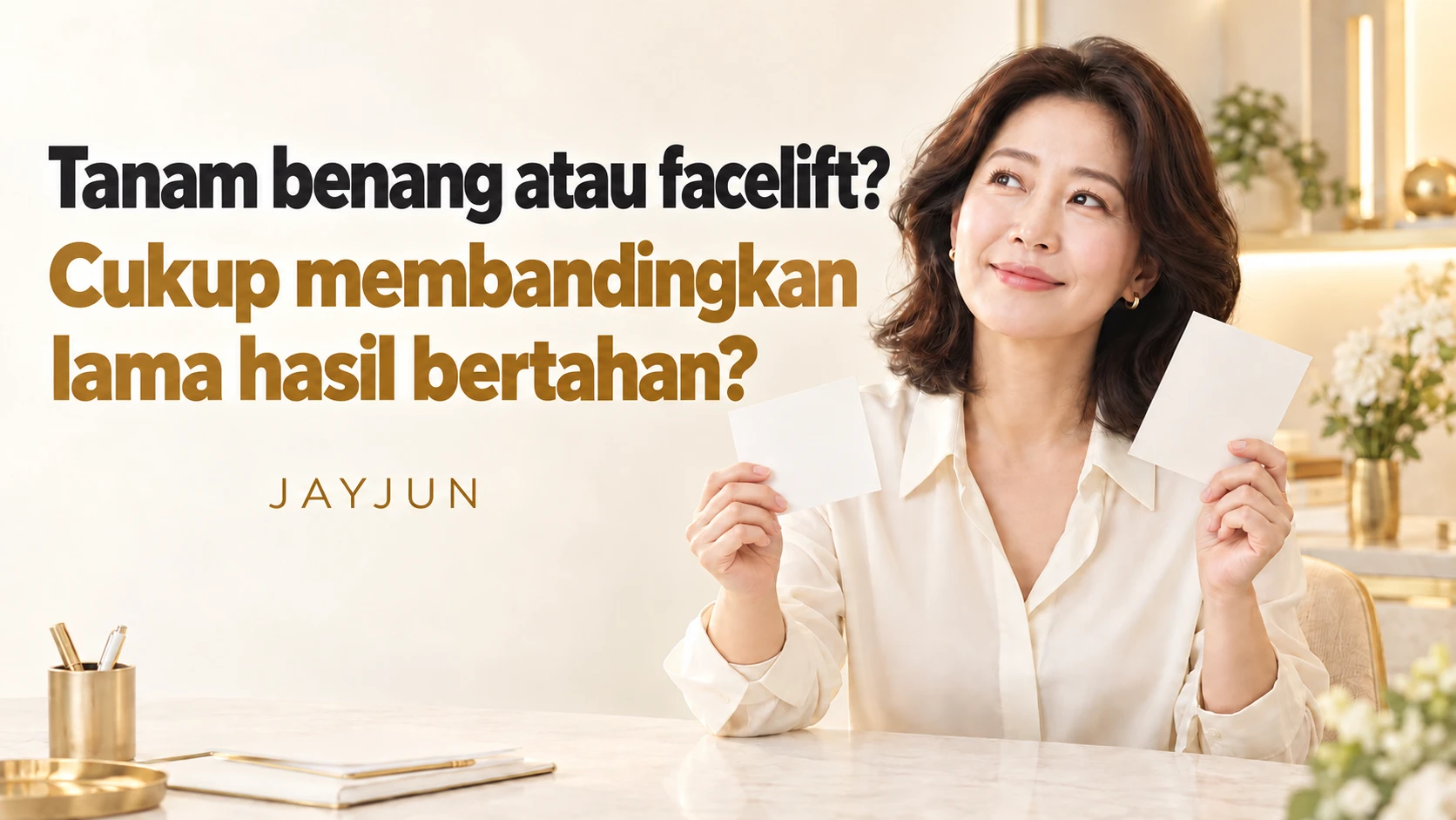 Tanam benang atau facelift: cukup membandingkan lama hasil bertahan?